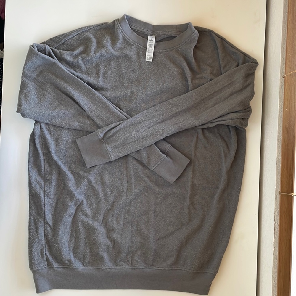 Alo Yoga Gray Crew Neck Sweatshirt XSmall